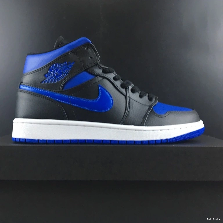 Jordan Royal Black Mid 1 Air Blue 554724-068 0406